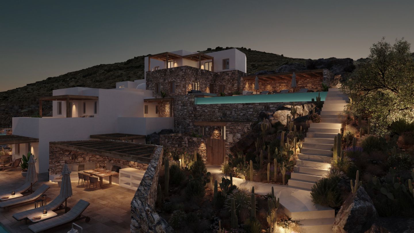  On Mykonos, EOS is renovating a complex of villas to sustainable standards.