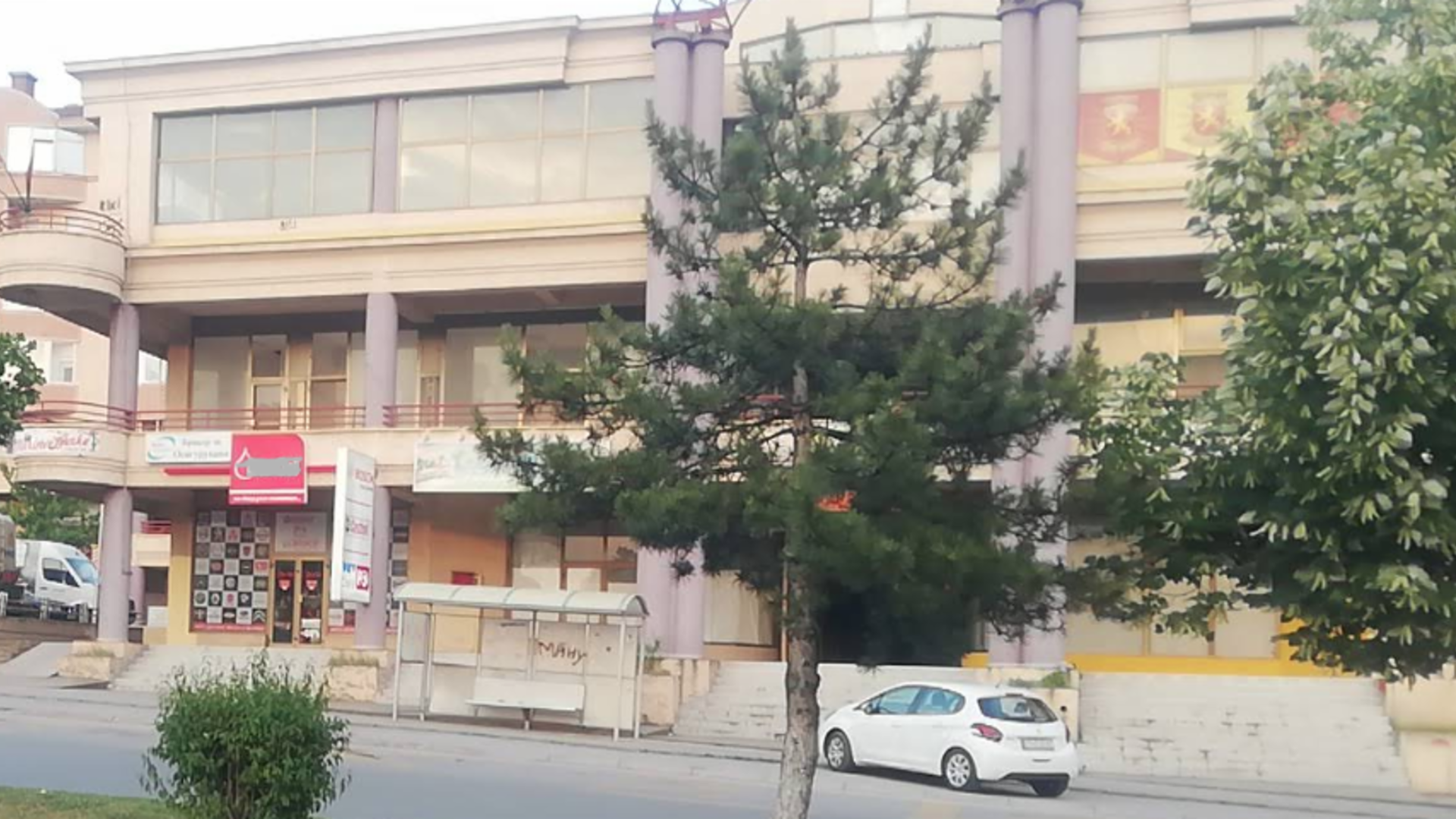 City, Urban, Neighborhood, Street, High-Rise, Tree, Apartment-Building, Car, Wheel, Monastery