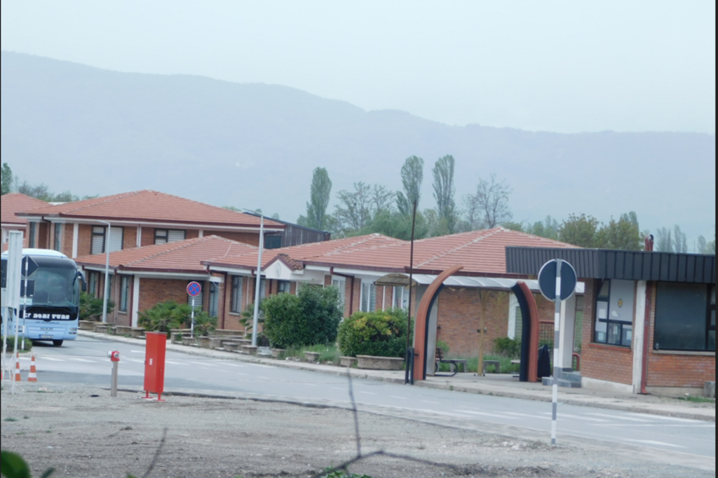 Neighborhood, Housing, City, Bus, Road, House, Roof, Suburb, Bench, Person